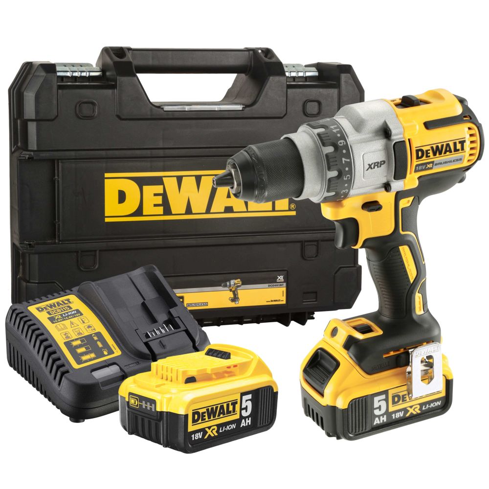 Аккумуляторная дрель-шуруповерт DeWALT DCD991P2-QW, 18 В, 95 Нм, 5 А·ч детальное изображение - 1
