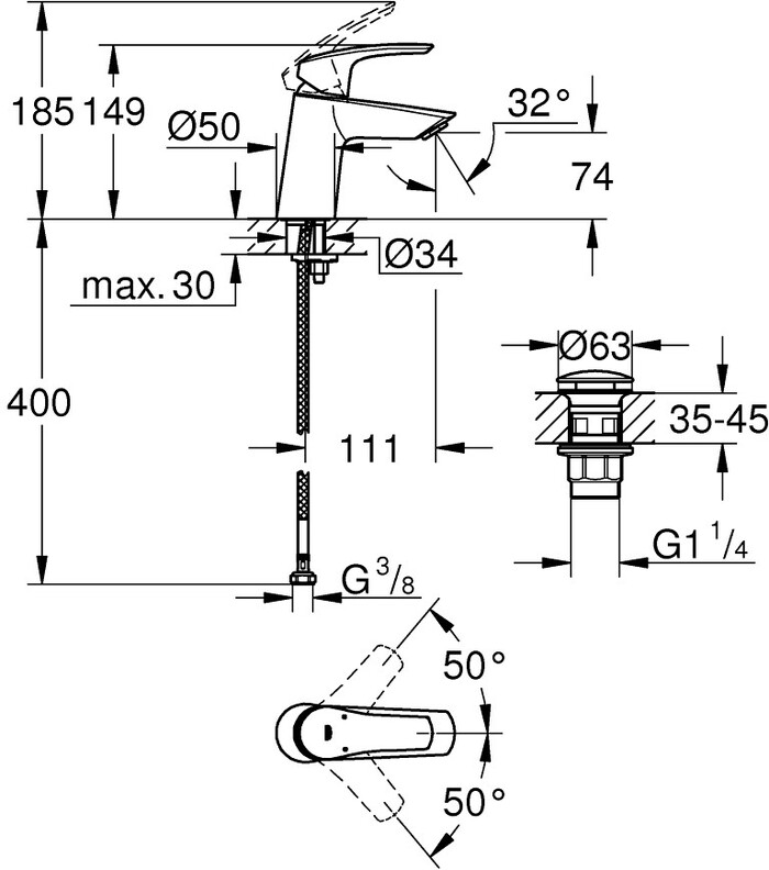 Смеситель Grohe Eurosmart 23968003 №4