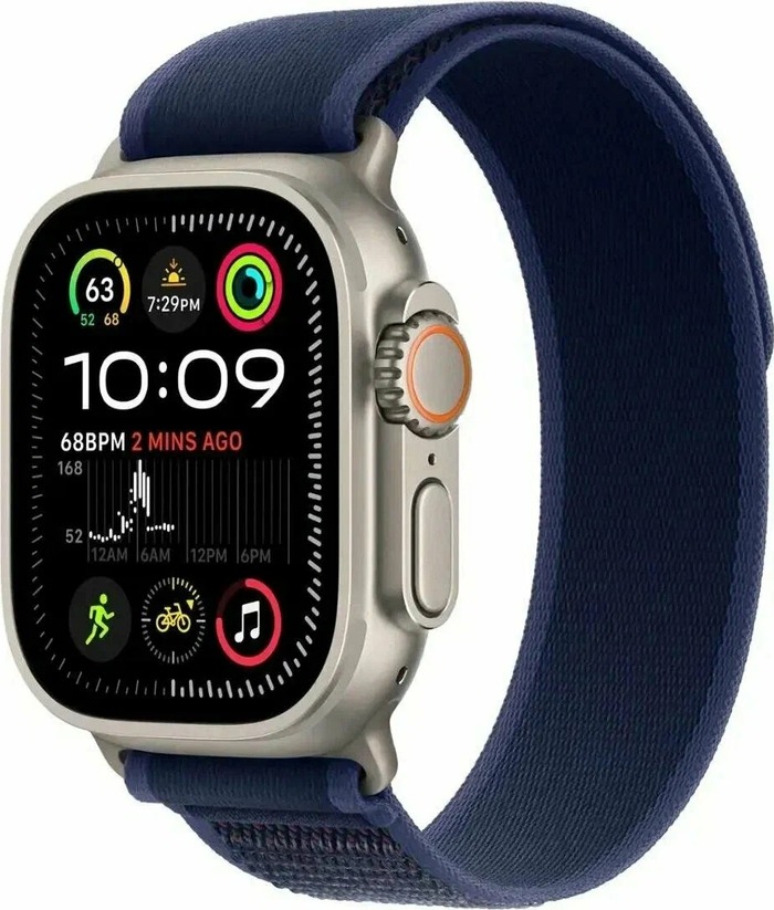 Умные часы Apple Watch Ultra 2 2024, 49 мм, Natural Titanium Case with Blue Trail Loop №1
