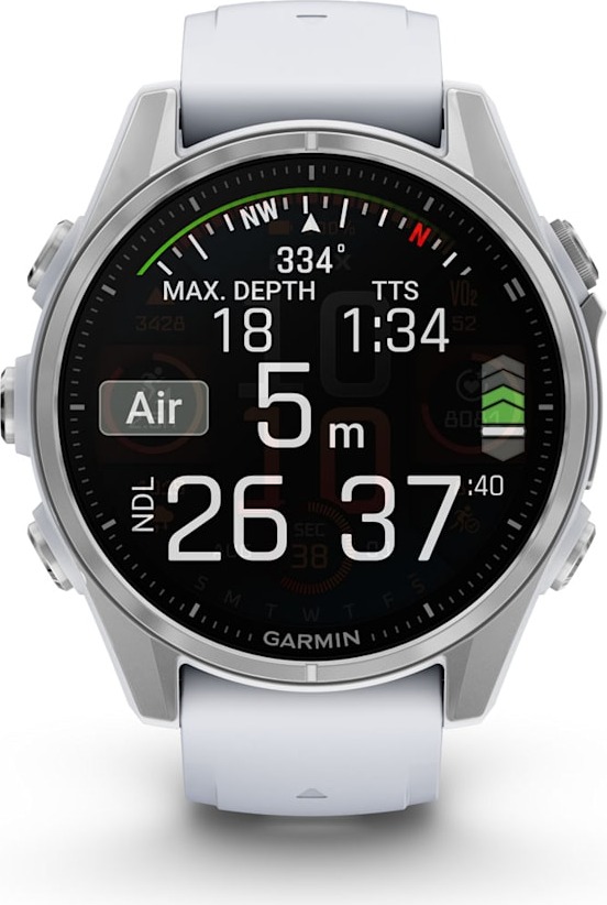 Смарт-часы Garmin Fenix 8 AMOLED 43 мм, Серебристый корпус, белый ремешок детальное изображение - 3