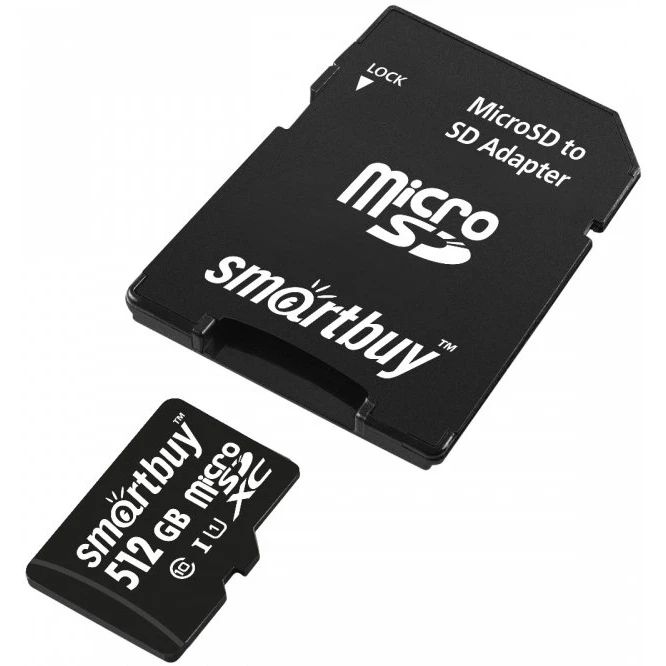 Карта памяти SmartBuy MicroSD + SD адаптер (SB512GBSDCL10-01), 512 Гб детальное изображение - 1