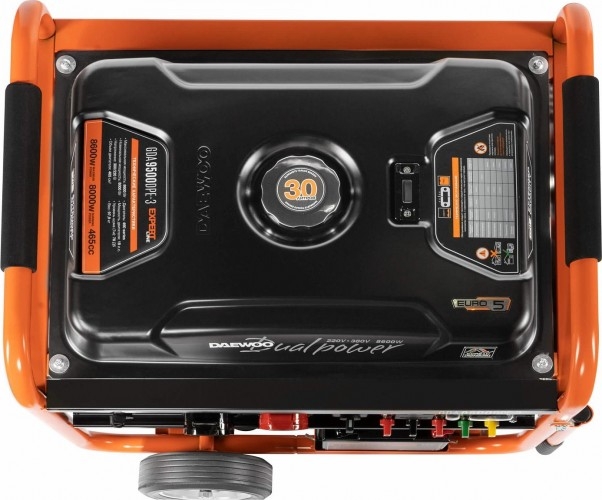 Генератор бензиновый DAEWOO GDA 9500DPE-3, 8 кВт, Оранжевый детальное изображение - 6