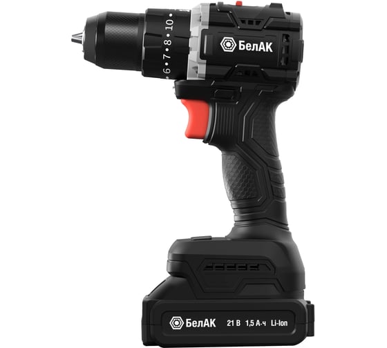 Ударная дрель-шуруповерт БелАК бесщеточная, в кейсе, 2 АКБ (1500+2000) БАК.53315, 21 В, 55 Нм, 1,5 А·ч детальное изображение - 3