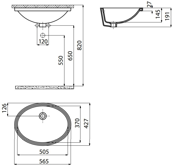 Умывальник Creavit Under TP205  детальное изображение - 7