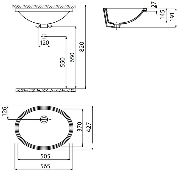 Умывальник Creavit Under TP205  №7
