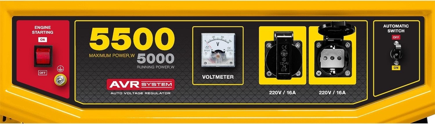 Генератор бензиновый STEHER GS-6500, 5 кВт, Желтый детальное изображение - 4