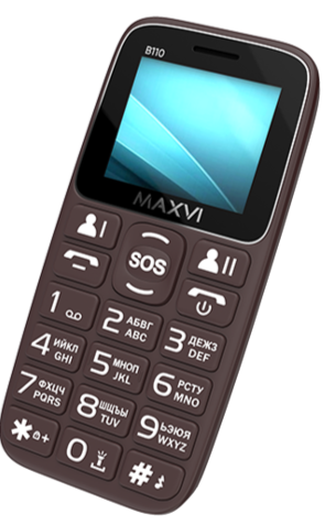 Мобильный телефон MAXVI B110, 32 Мб, Коричневый, Dual mini-SIM детальное изображение - 5