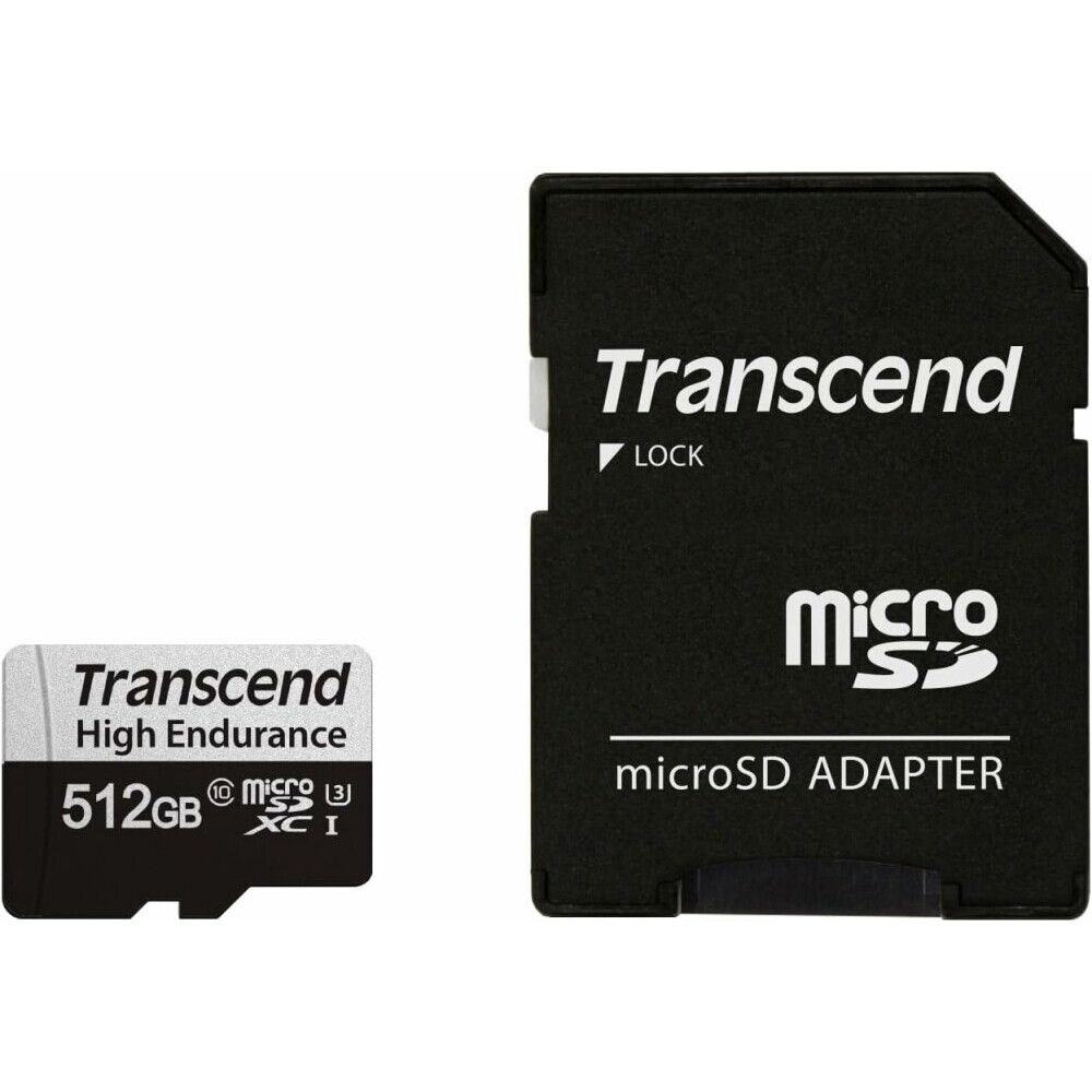 Карта памяти Transcend 350V MicroSD + SD адаптер (TS512GUSD350V), 512 Гб детальное изображение - 1