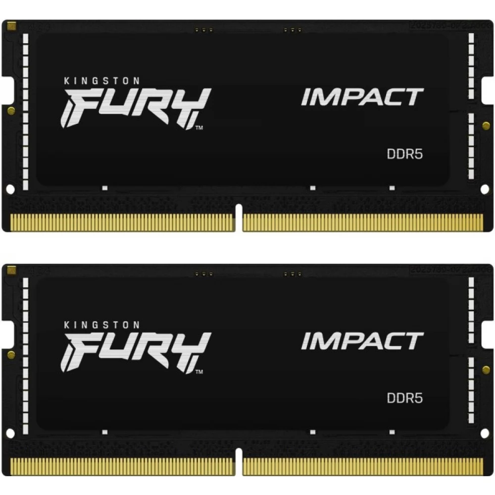 Оперативная память Kingston Fury Impact SO-DIMM DDR5 4800MHz, KF548S38IBK2-32, 2x16 Гб KIT, 32 Гб детальное изображение - 1