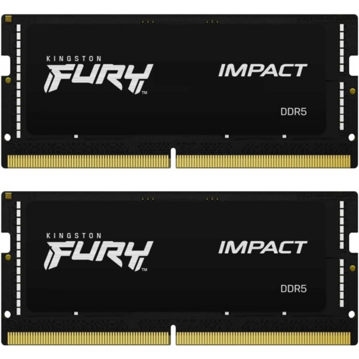 Оперативная память Kingston Fury Impact SO-DIMM DDR5 4800MHz, KF548S38IBK2-32, 2x16 Гб KIT, 32 Гб №1