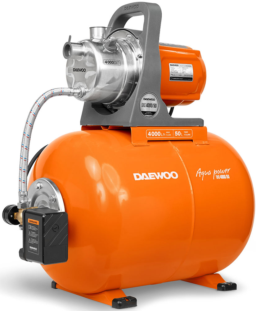 Насос Daewoo Power Products DAS 4000/50, 66.7 л/мин, 25 мм, напор 50 м, d=25 мм, 1300 Вт, Оранжевый детальное изображение - 2