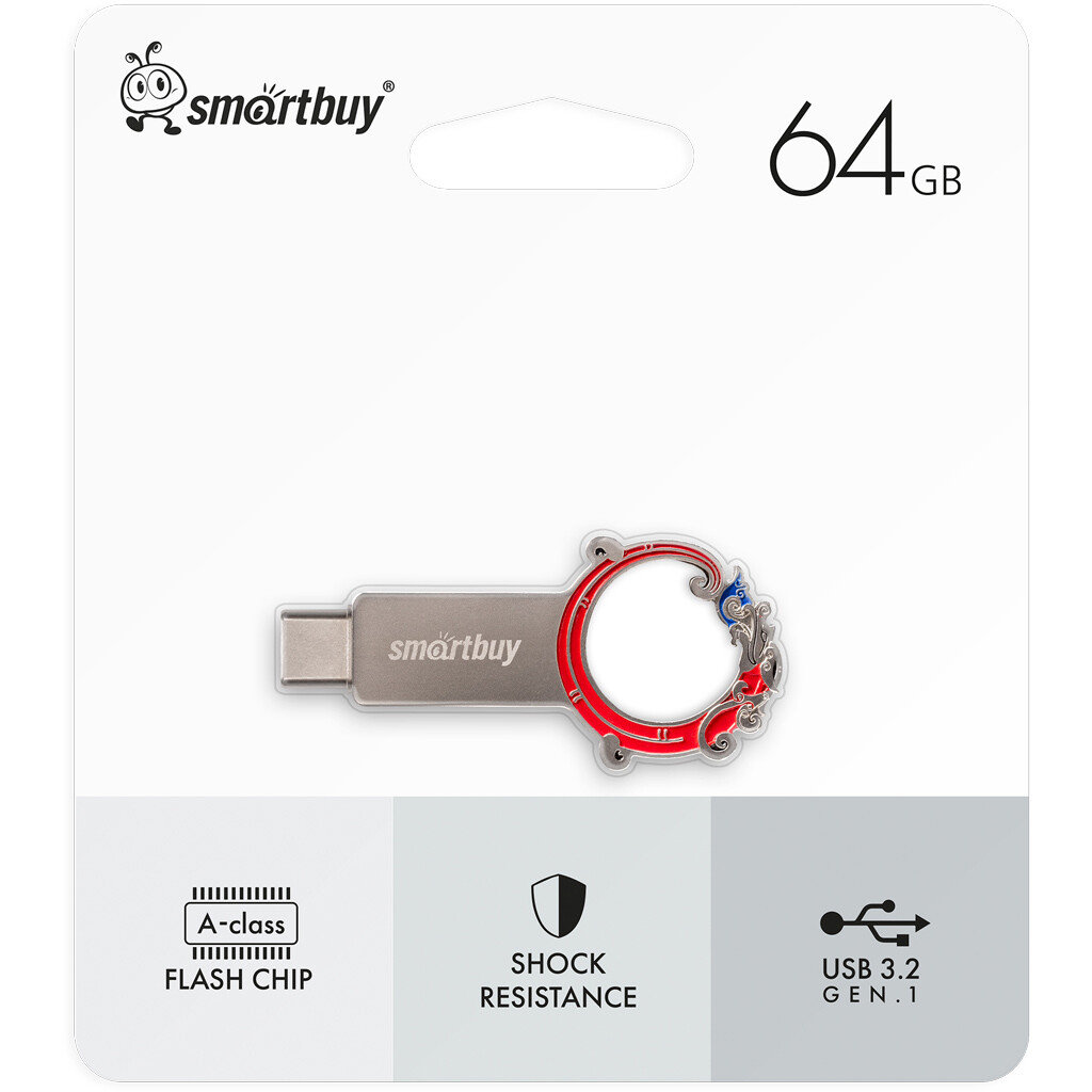 USB Flash накопитель SmartBuy Metal Snake (SB64 ГБ3MSN) 64 ГБ, красный детальное изображение - 5