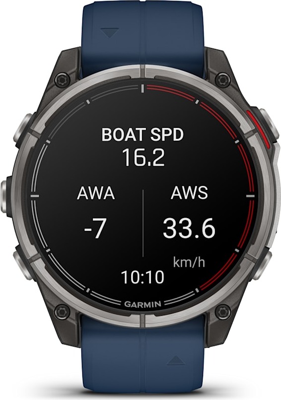 Смарт-часы Garmin Quatix 8 47 мм, AMOLED, Sapphire, Titanium, Синий силиконовый ремешок детальное изображение - 5