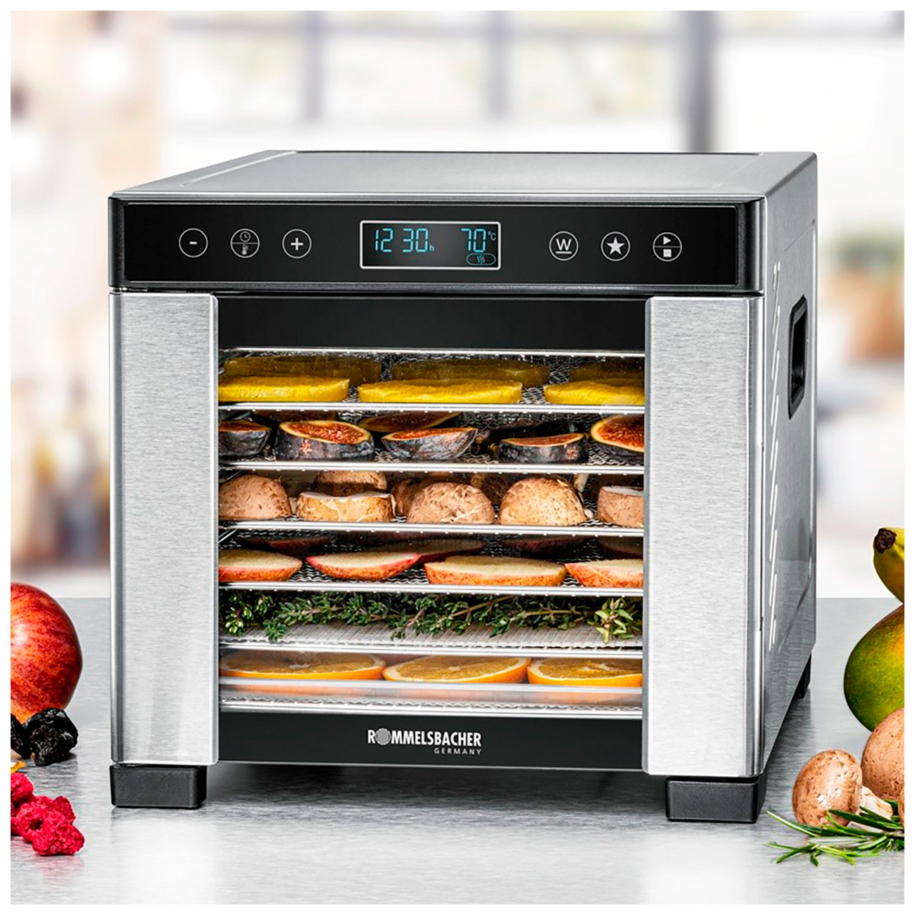 Сушилка для фруктов Rommelsbacher DA 650, 600 Вт, Серебристый детальное изображение - 2