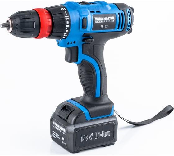 Аккумуляторная дрель-шуруповерт WorkMaster АШ-18ЛМ, 18 В, 28 Нм, 1,5 А·ч детальное изображение - 1