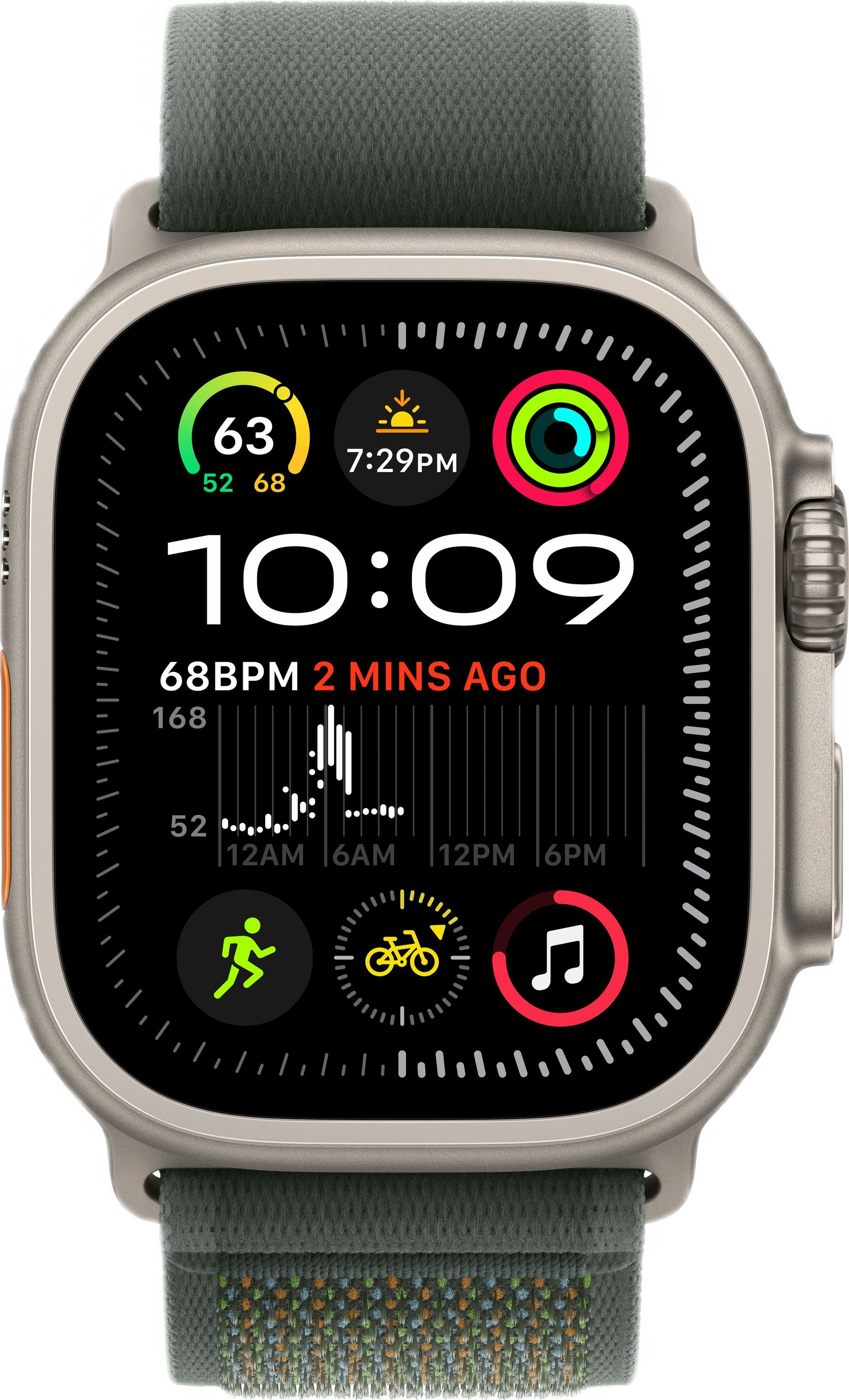 Умные часы Apple Watch Ultra 2 2024, 49 мм, Natural Titanium Case with Green Trail Loop детальное изображение - 2