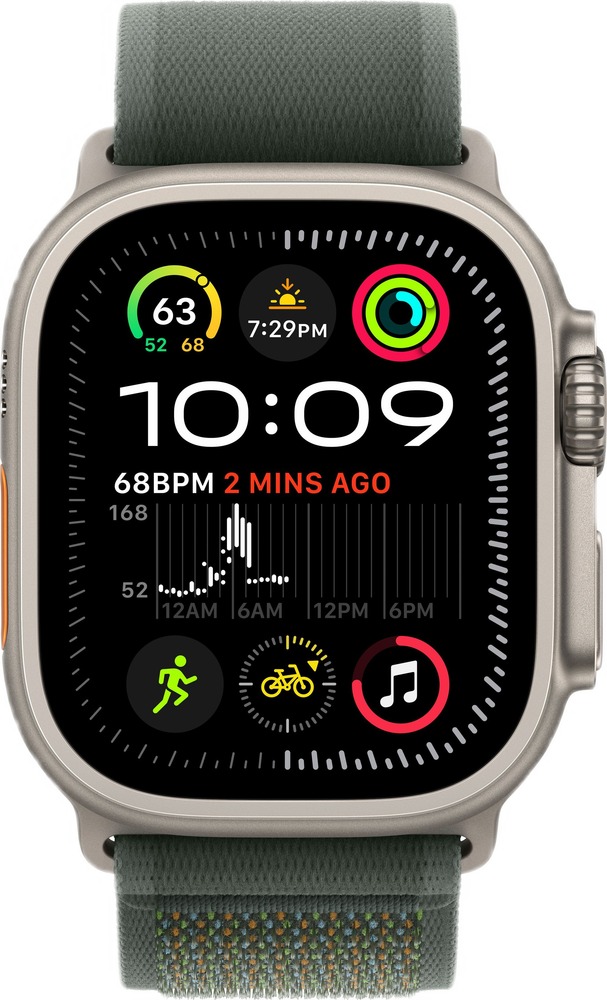 Умные часы Apple Watch Ultra 2 2024, 49 мм, Natural Titanium Case with Green Trail Loop №2