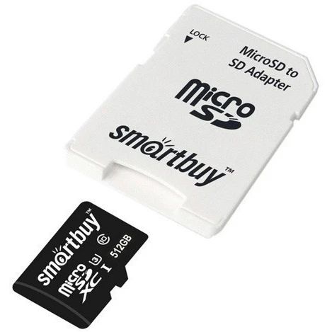 Карта памяти SmartBuy MicroSD + SD адаптер (SB512GBSDCL10U3-01), 512 Гб детальное изображение - 1