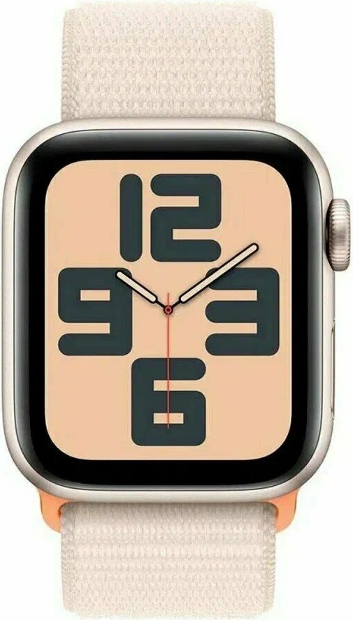 Смарт-часы Apple Watch SE 2023 40 мм, Starlight Aluminium Case with Stalight Sport Loop, Сияющая звезда детальное изображение - 2