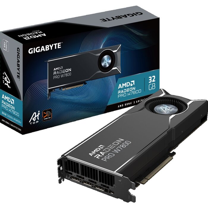 Видеокарта Gigabyte AMD Radeon Pro W7800, W7800 AI TOP, 32 ГБ, Черный №9