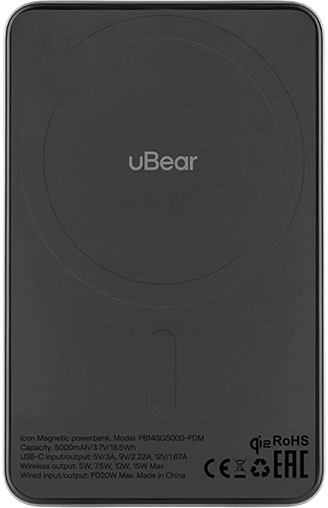 Внешний аккумулятор uBear Icon PD20W (PB14SG5000-PDM), 5000 мАч, Серый детальное изображение - 3