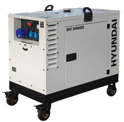 Генератор дизельный с воздушным охлаждением HYUNDAI DHY 20000SE, в кожухе, 14 кВт, Белый детальное изображение - 2