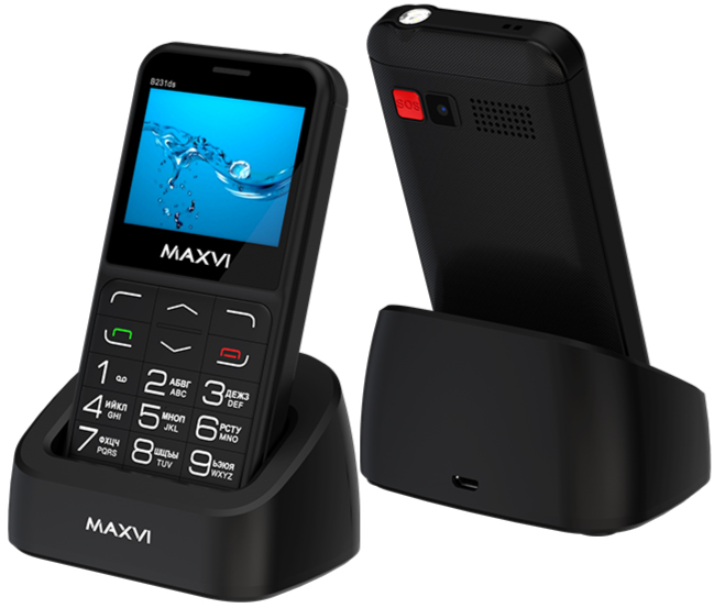 Мобильный телефон MAXVI B231ds, 32 Мб, Черный, Dual mini-SIM детальное изображение - 3