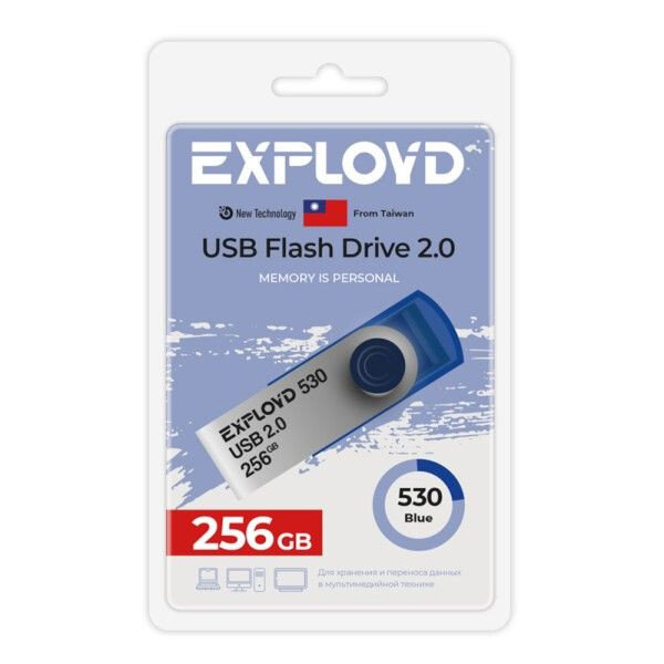 USB Flash накопитель Exployd 530 256 ГБ, синий детальное изображение - 1