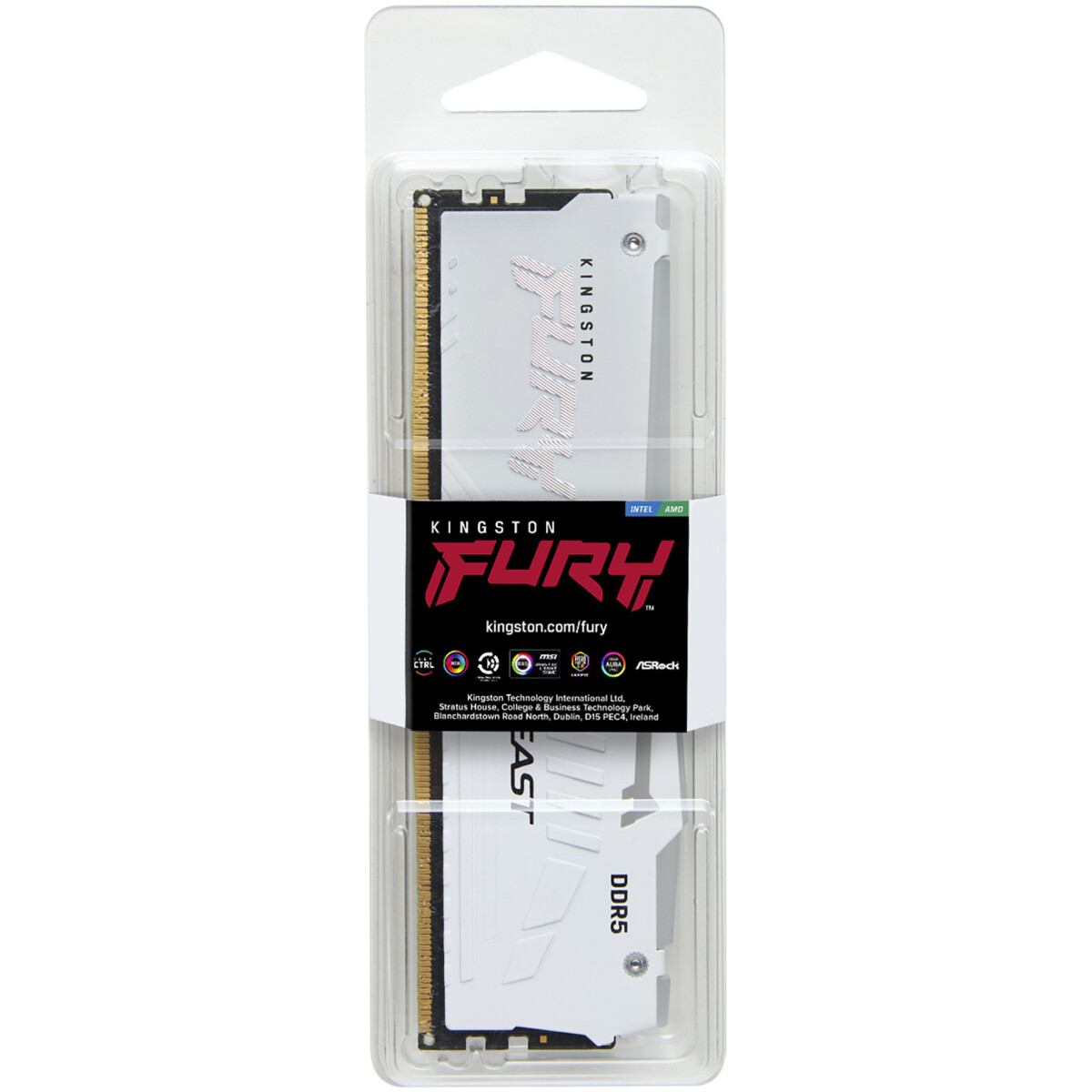 Оперативная память Kingston Fury Beast White RGB DDR5 6400MHz, KF564C32BWA-16, 16 Гб детальное изображение - 3