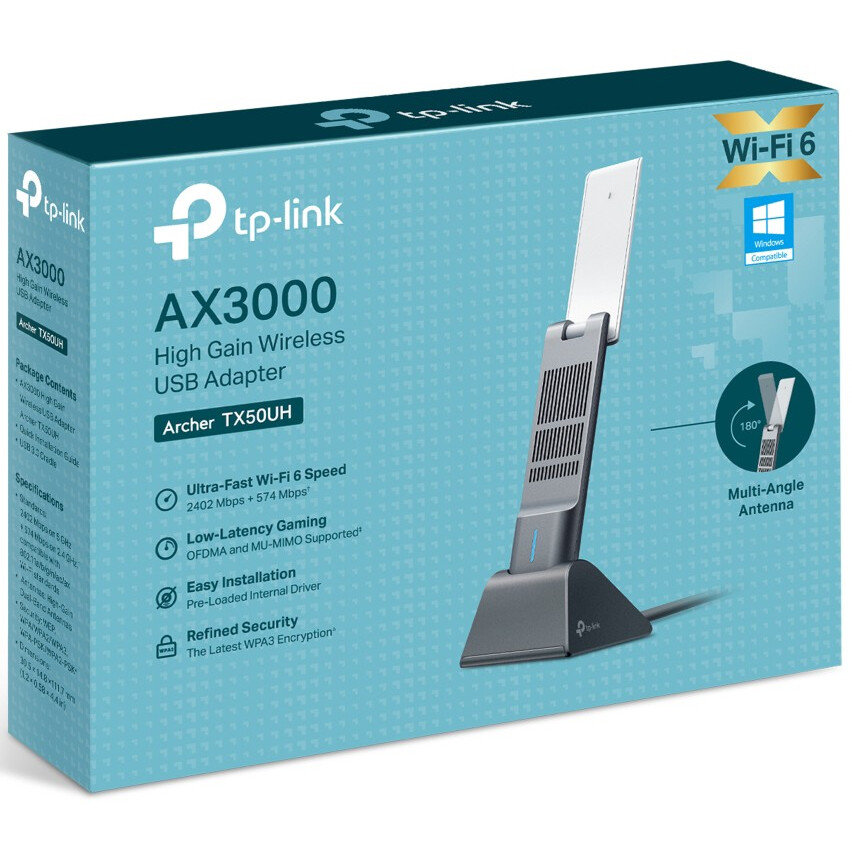 Wi-Fi адаптер TP-Link Archer TX50UH, Wi-Fi 6, Черный детальное изображение - 4