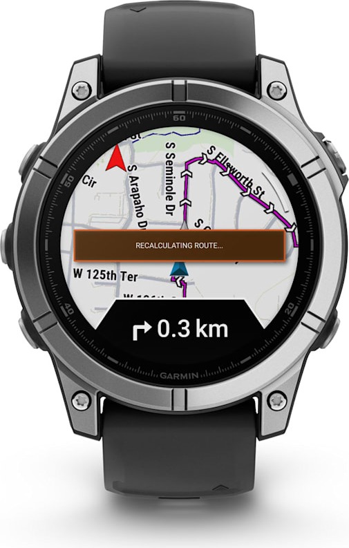 Смарт-часы Garmin fenix E AMOLED 47 мм, серебристый стальной безель, черный силиконовый ремешок детальное изображение - 8