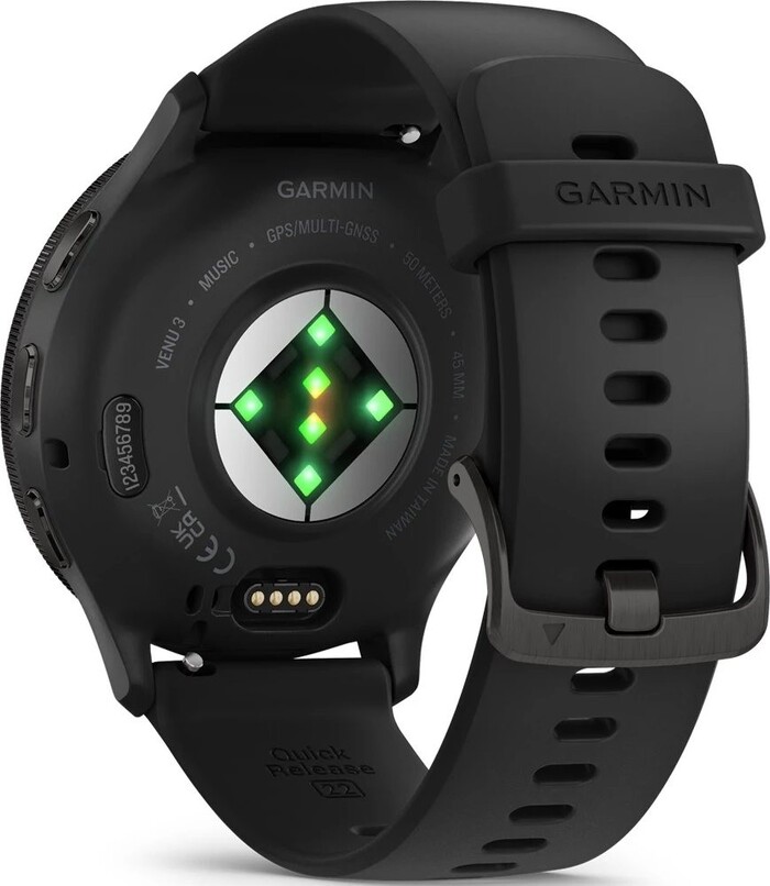 Смарт-часы Garmin Venu 3, Черные с серым безелем и кожаным ремешком №4
