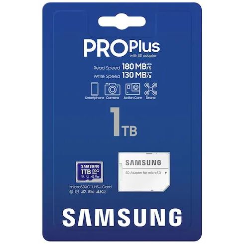Карта памяти Samsung PRO Plus MicroSD + SD адаптер (MB-MD1T0SA), 1 Тб детальное изображение - 3