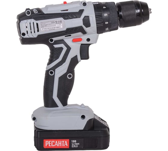 Аккумуляторная дрель-шуруповерт Ресанта ДА-18-2ЛК-У 75/14/6, 18 В, 50 Нм, 2 А·ч детальное изображение - 3