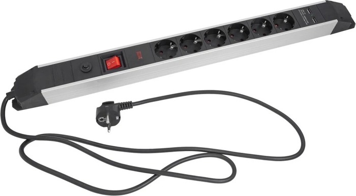 Сетевой фильтр СТАРТ SP 6x1 ZDVT 2USB, 1.5 м, Черный №1