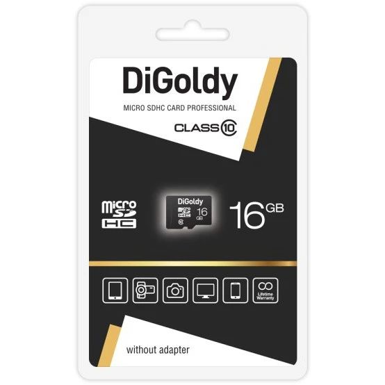 Карта памяти Digoldy MicroSD (DG0016GCSDHC10-W/A-AD), 16 Гб детальное изображение - 1