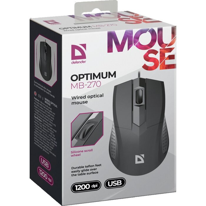 Мышь Defender Optimum MB-270  (52271), Черный №5
