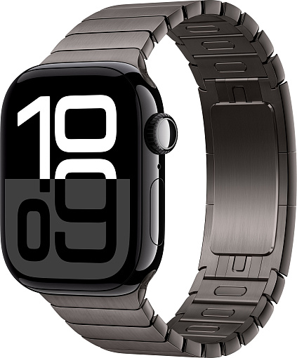 Умные часы Apple Watch Series 10 42 мм, Jet Black Aluminium Case with Slate Link Bracelet детальное изображение - 1