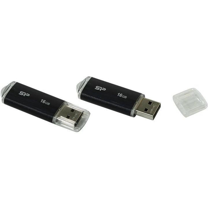USB Flash накопитель Silicon Power Ultima U02 (SP016 ГБUF2U02V1K) 16 ГБ, черный детальное изображение - 1