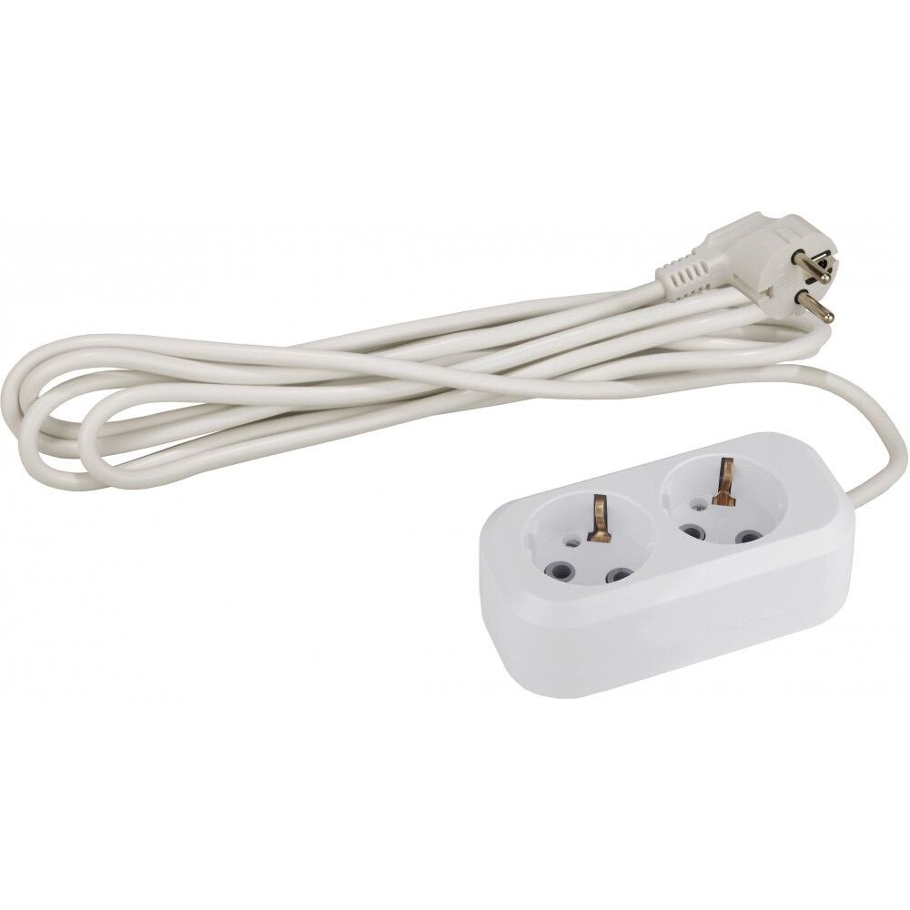 Сетевой удлинитель ЭРА UX-2e-1.5m, 1.5 м, Белый детальное изображение - 1