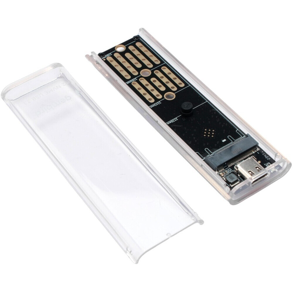 Внешний корпус для SSD M.2 Gembird EEM2-NVME-2, Прозрачный детальное изображение - 3