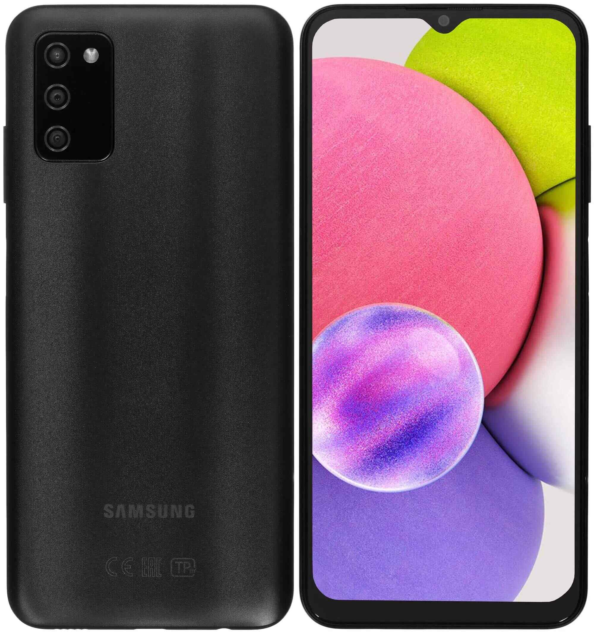 Смартфон Samsung Galaxy A03s 32 ГБ, Черный, Dual nano SIM детальное изображение - 3