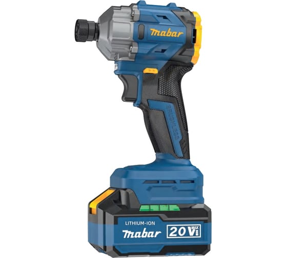 Аккумуляторный бесщёточный MABAR Винтовёрт УДАРНЫЙ, ( модели 2501-МК-4. 0АН) , 1*6 new 2501-МК-4.0АН, 20 В детальное изображение - 1