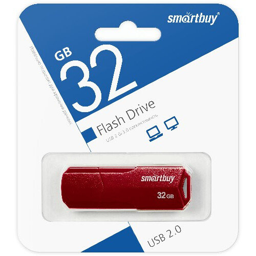 USB Flash накопитель SmartBuy  Burgundy (SB32 ГБCLU-BG) 32 ГБ, красный детальное изображение - 5