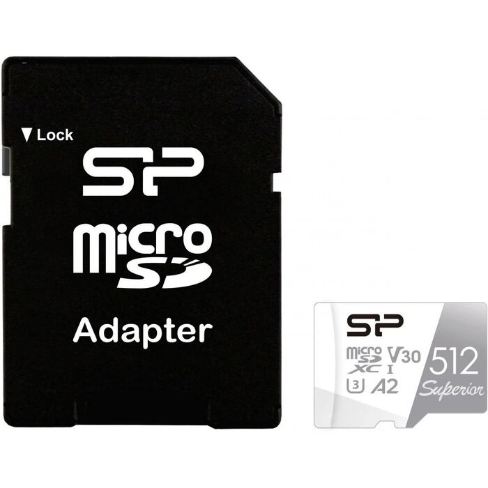 Карта памяти Silicon Power Superior MicroSD + SD адаптер (SP512GBSTXDA2V20SP), 512 Гб №1