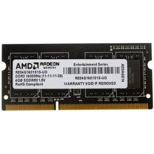 Оперативная память AMD SO-DIMM OEM DDR-III 1600MHz, R534G1601S1S-U, 4 Гб детальное изображение - 1