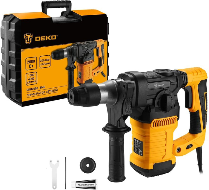 Перфоратор DEKO DKH2000, 2000 Вт, 6 Дж, 4000 уд/мин №1