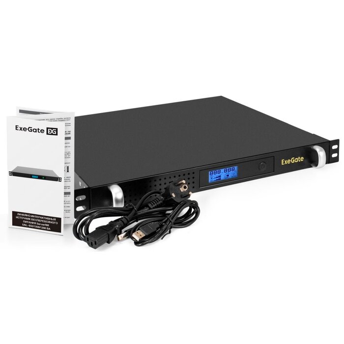 ИБП ExeGate 1U ServerRM UNL-1200.LCD.AVR.8C13.RJ.USB.1U №1