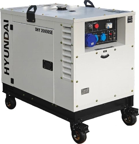 Генератор дизельный с воздушным охлаждением HYUNDAI DHY 20000SE, в кожухе, 14 кВт, Белый детальное изображение - 1