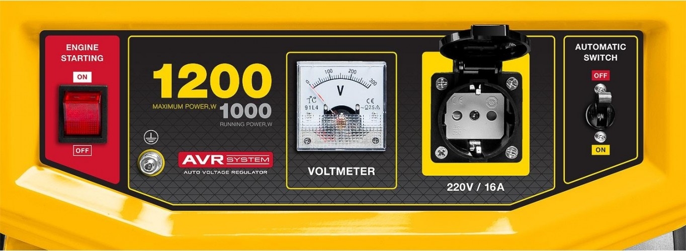 Генератор бензиновый STEHER GS-1500, 1 кВт, Желтый детальное изображение - 4